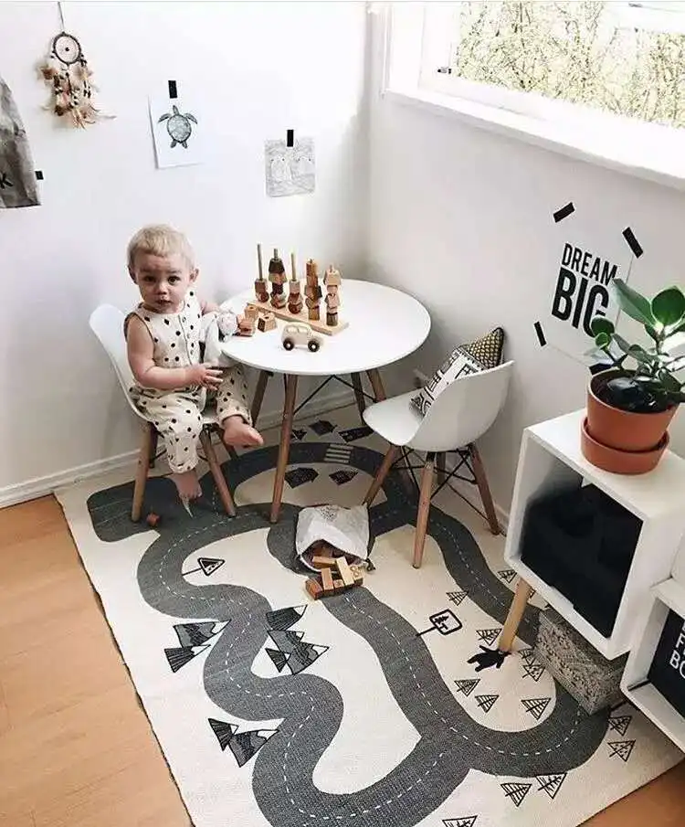 Лесной дорожный детский игровой коврик хлопковые мягкие детские коврики для сна