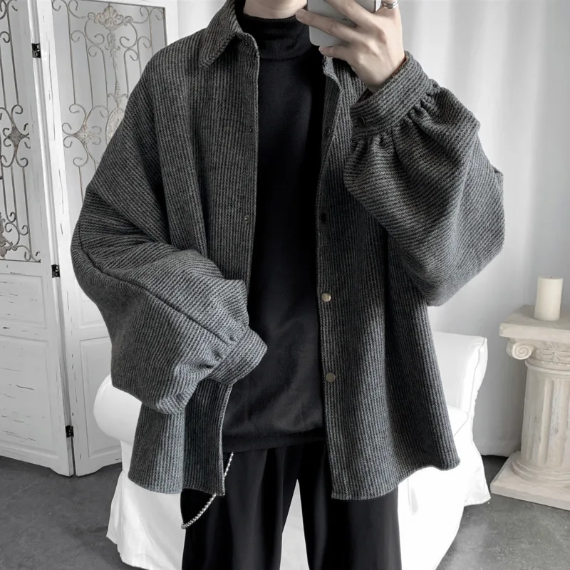 

Autumn Loose Jacket Men's Fashion Solid Color Casual Mens Jackets Coat Streetwear Wild Hip Hop Bomber Jacket Men M-2XL Outwear