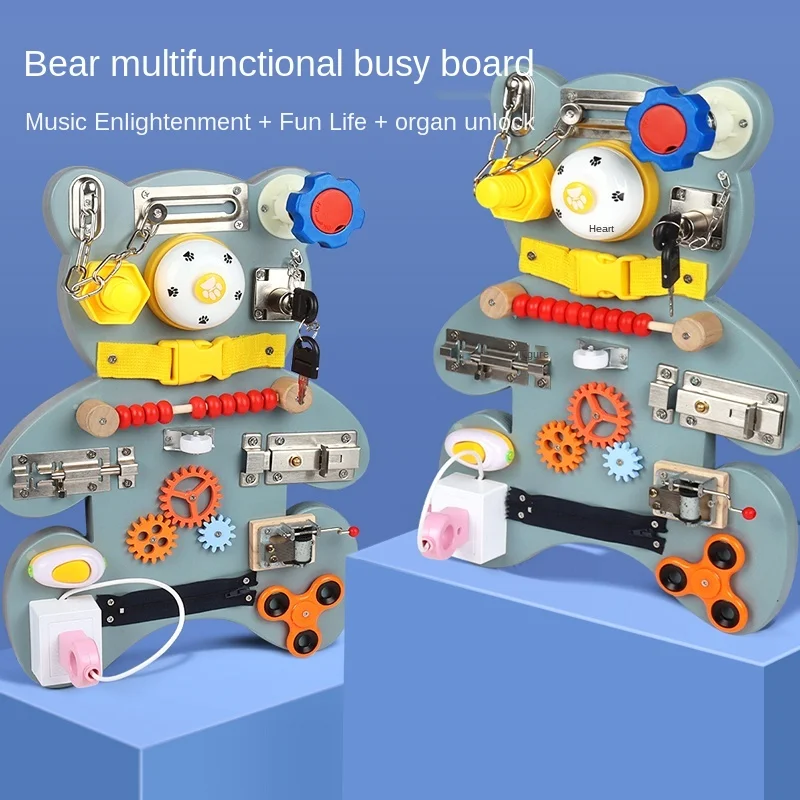 

Training Early Educational Sensory Board For Toddler Development Children's Montessori Unlock Toys Baby Music Busy Board Buckle