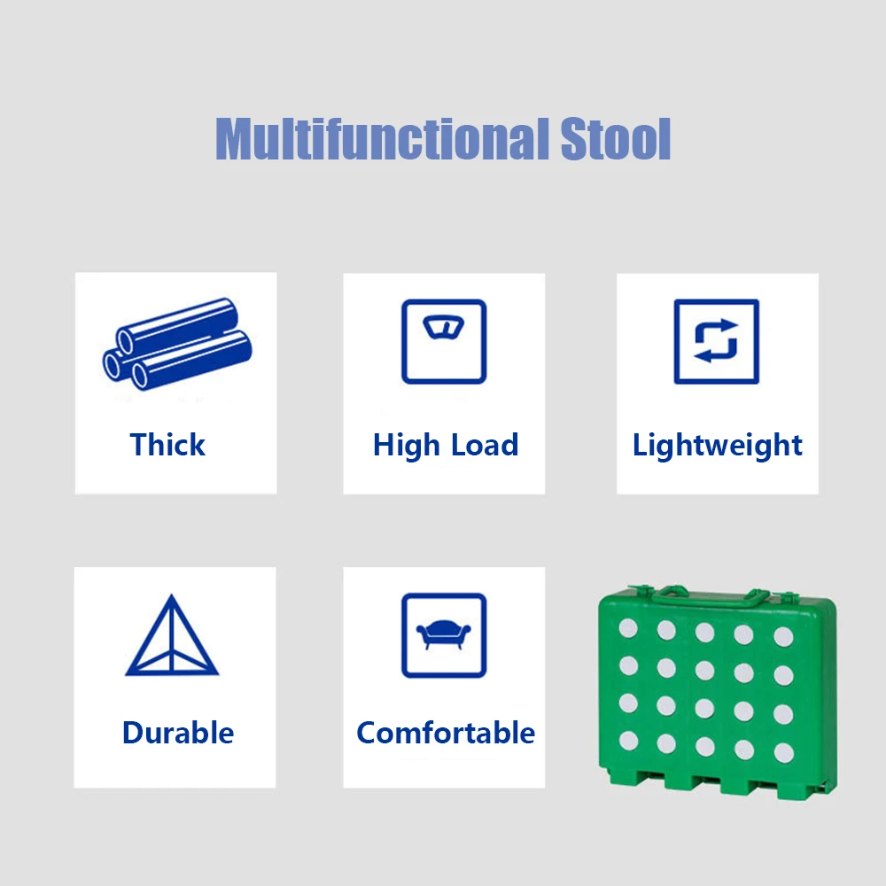 

Portable Folding Stool with Handle Adjustable Heavy Duty Stepping Stool Anti-Skid Folding Step Stool for Travel Camping Fishing