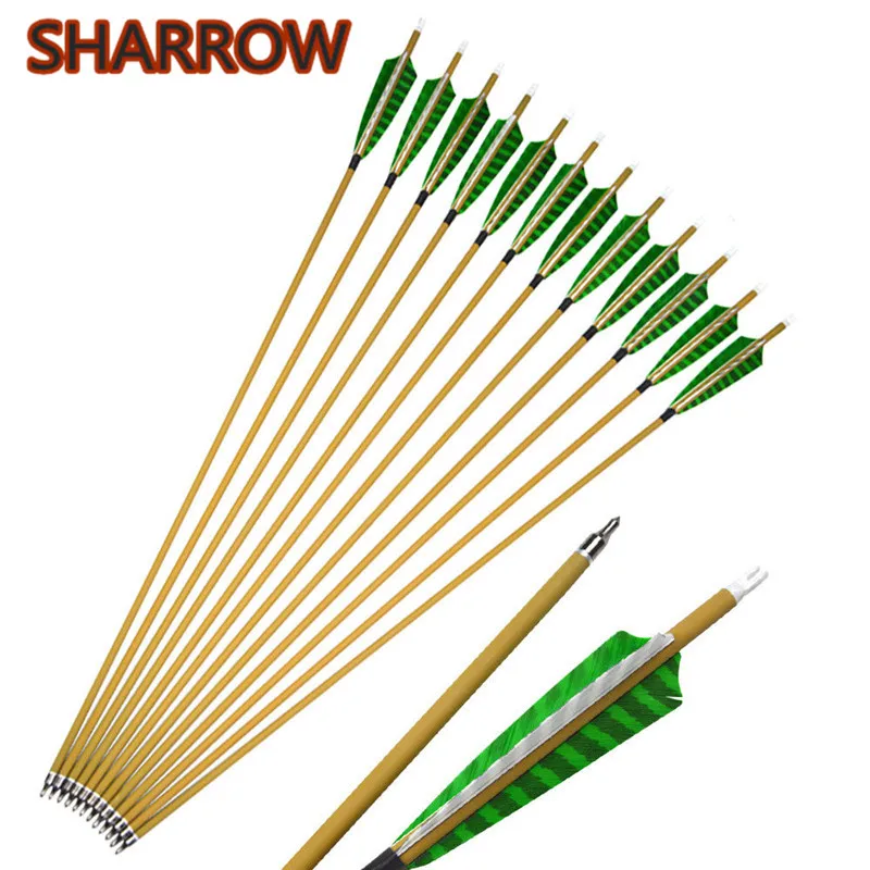 Стрелы из чистого карбона SP 500 для стрельбы лука 6/12 шт. 30 дюймов с наконечниками