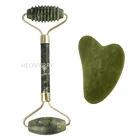 Уход за лицом массажный ролик из ЭВА доска гуаша Двойные головки Темный нефрит камень для подтяжки лица и тела кожи Релаксация похудения Красота шеи тонкие Лифт