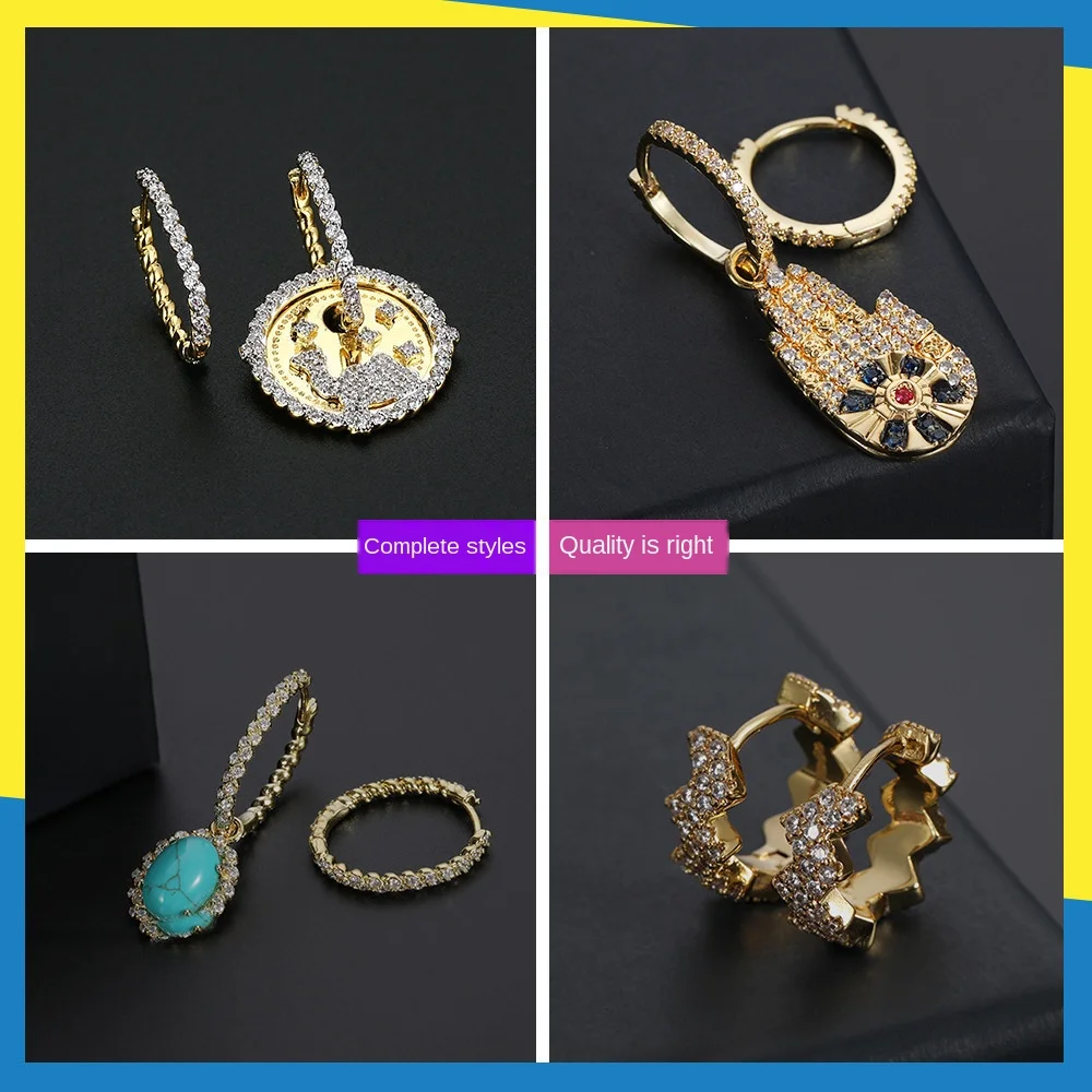 18K Золотая круглая искусственная кожа корейские волны личность ins ретро