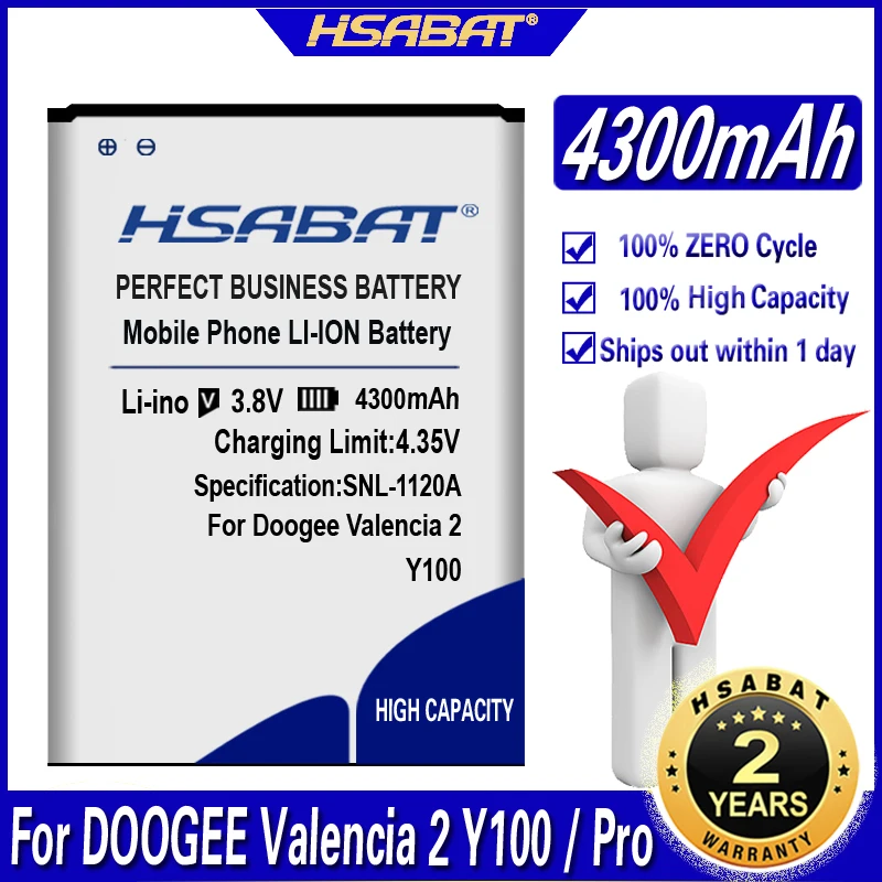 Аккумулятор HSABAT DOOGEE Valencia 2 Y100 / Pro 4300 мАч Для Pro|mobile phone battery|y100 pro batteryphone battery |