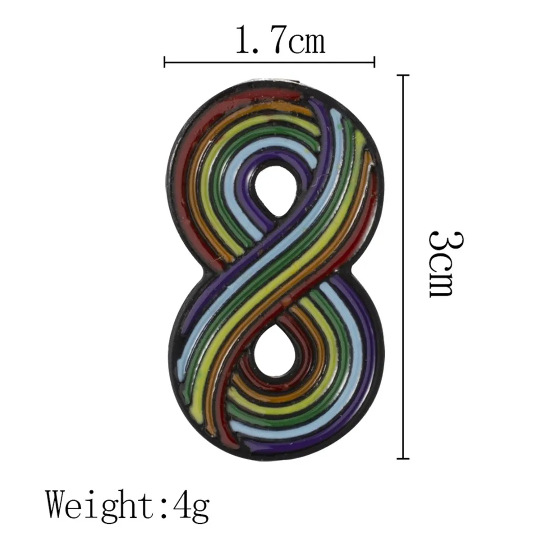 Модная металлическая брошь с радужным символом infinity в виде кленового листа