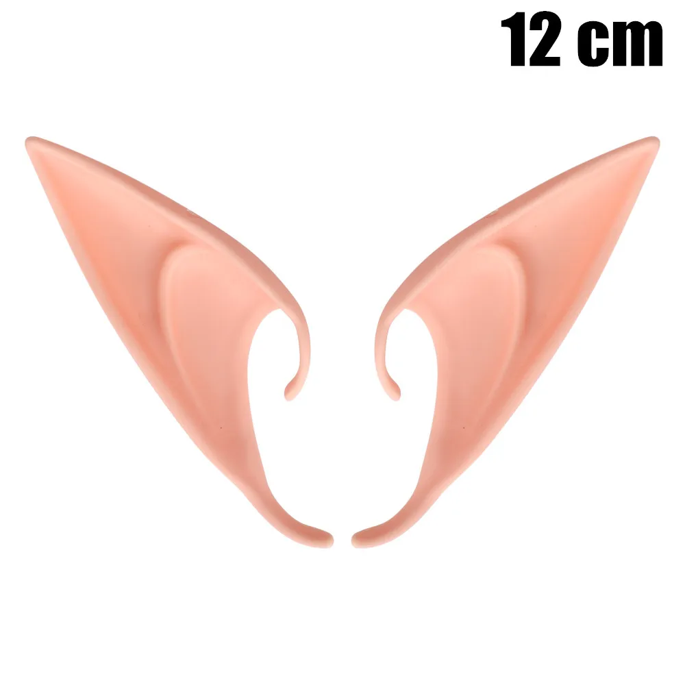Skin Color 12cm 1 пара, уши ангела эльфа, сказочные аксессуары для косплея, имитация латекса, накладные уши, реквизит на Рождество, Хэллоуин, костюмы, реквизит для мужчин и женщин - Цвет: Skin Color 12cm