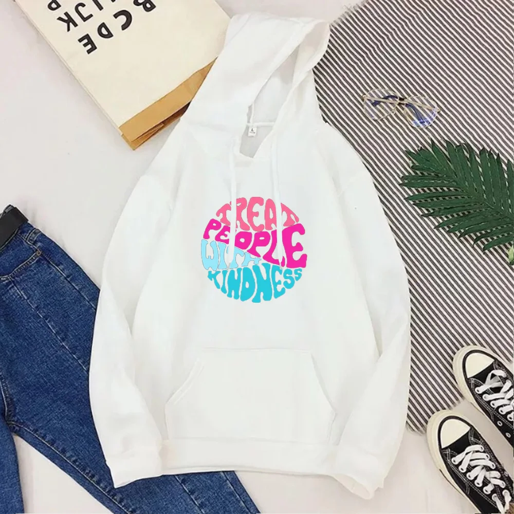 

Treat People with Kindness Print Plus Size Winter Tops Women Fashion Hoodie Fashion Sweatshirt Fall 2021 Tops