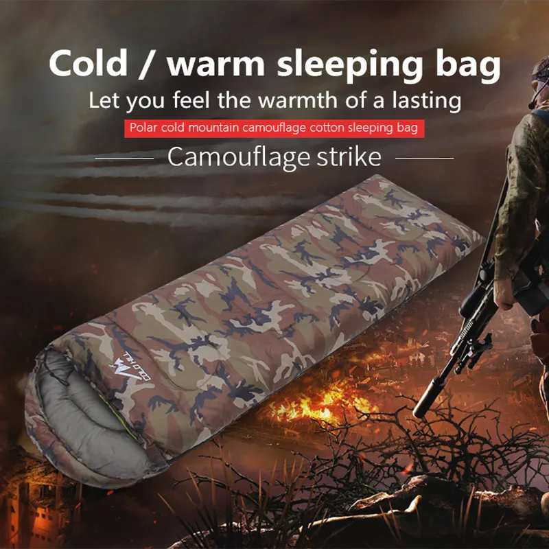 Спальный мешок хлопок для кемпинга 15-5 градусов теплый холодный легкий 4 сезона |