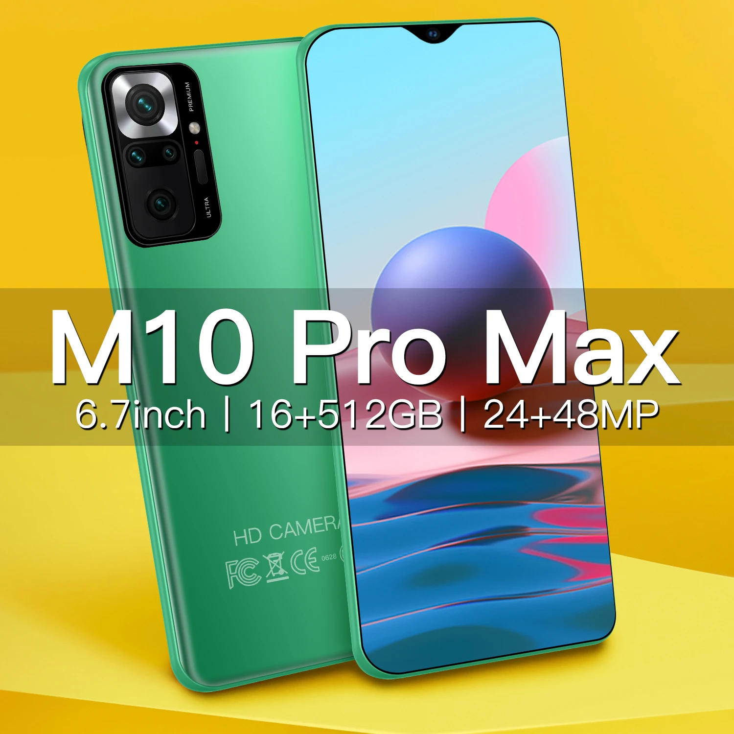 

New Global Version XiaoM10 Pro Max Smartphone 6.7 Inch 10 Core 24+48MP Cellphone Android10.0 Double SIM Mobilephone 6000mAh