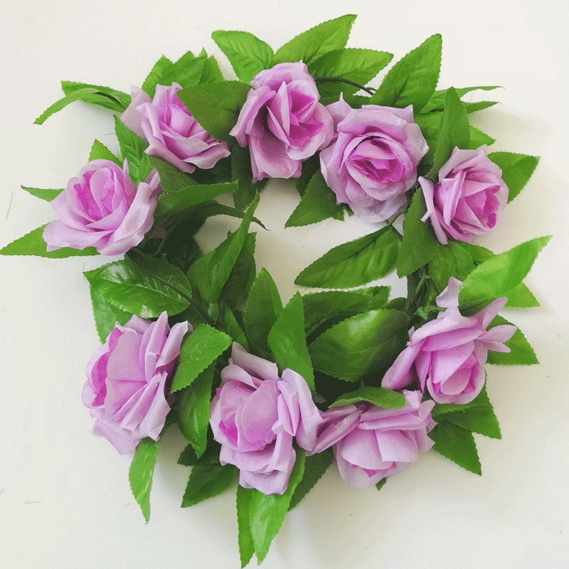 

240CM/lot 9/16 Silk Rose Ivy Vine with Green Leaves for Home Wedding Decoration Fake Leaf DIY Hanging Garland Artificial Flowers