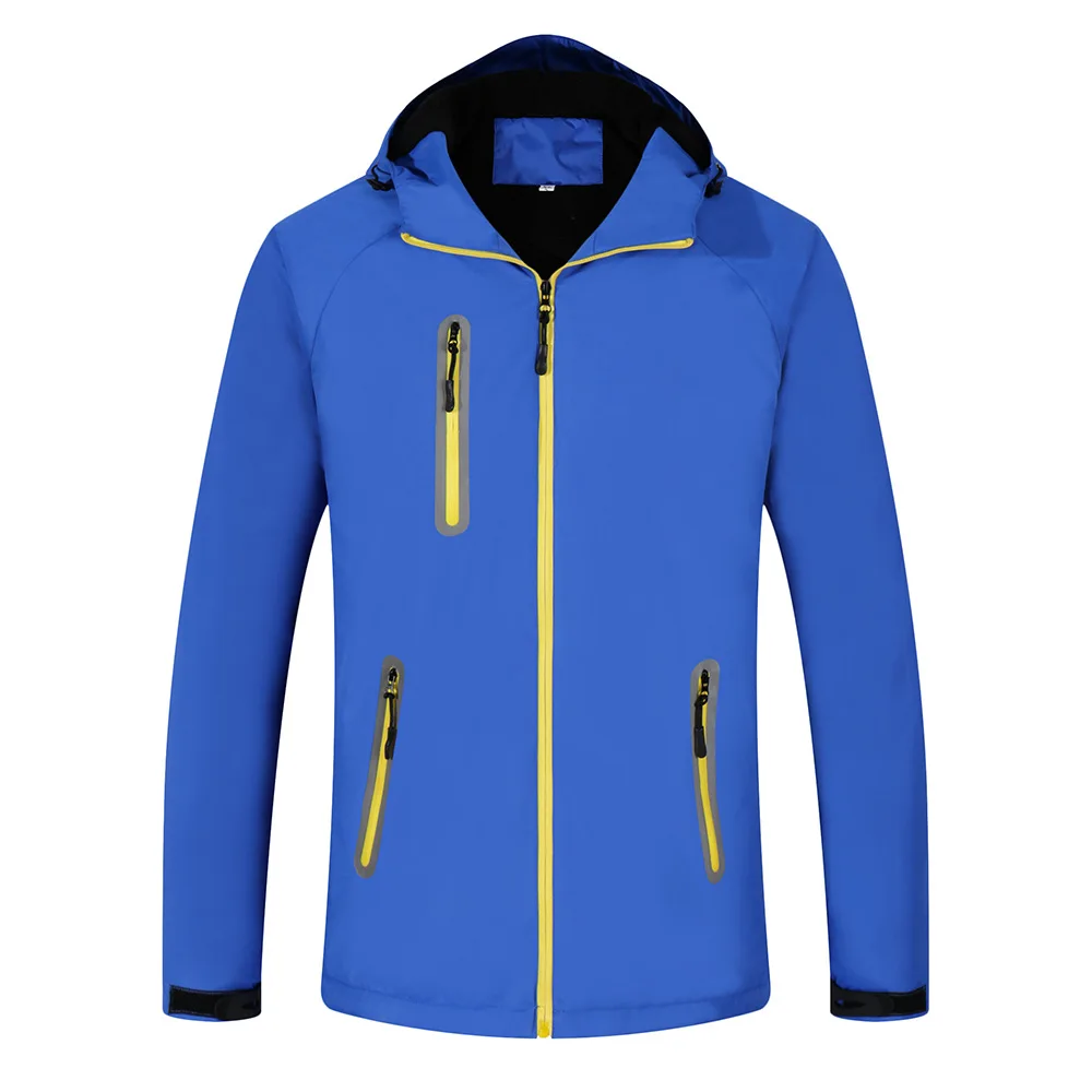 

2021 Men's Thickened Reflective Waterproof Jacket Large Size Loose Hooded Jacket