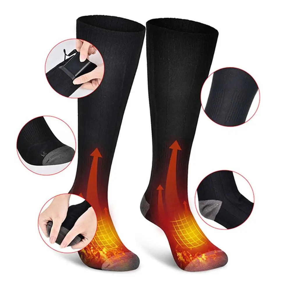

4000mah Thermal Heated cotton Socks Winter Warm Three Modes Heating Electric Warming Socks Men Women for Cycling Trekking Ski