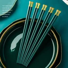 Японские Палочки для суши, многоразовые китайские палочки для еды, набор металлических корейских палочек для еды, нескользящая посуда, кухонные принадлежности