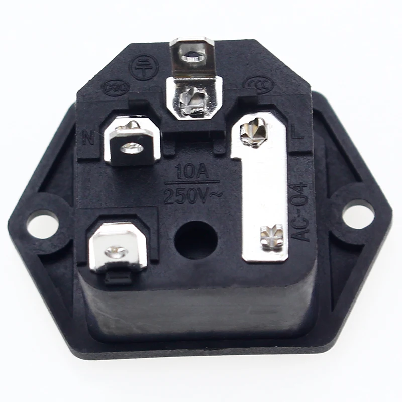 1 шт. панельный монтаж 3 Pin IEC 60320 C14 Входная вилка электропитания 15A AC 250V w/держатель предохранителя
