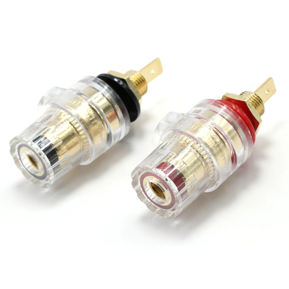 4 шт позолоченная латунная Винтовая клемма с гнездом вилка типа банан |