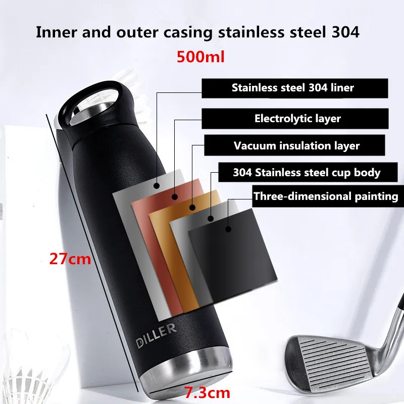 650 мл вместительный изолированный термос бутылка для воды улицы велосипеда 18/8