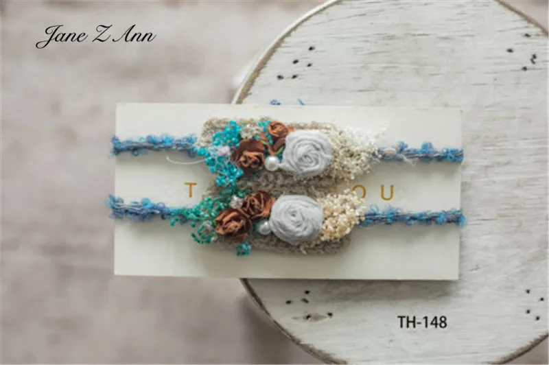 Diadema de flores para reci&eacute;n nacido, accesorios florales para estudio de tiro, hechos a mano para beb&eacute;, TH148-16-5