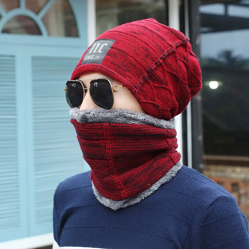 Calymel Простая мужская шапка осень и зима новая плюс бархатная Толстая вязаная