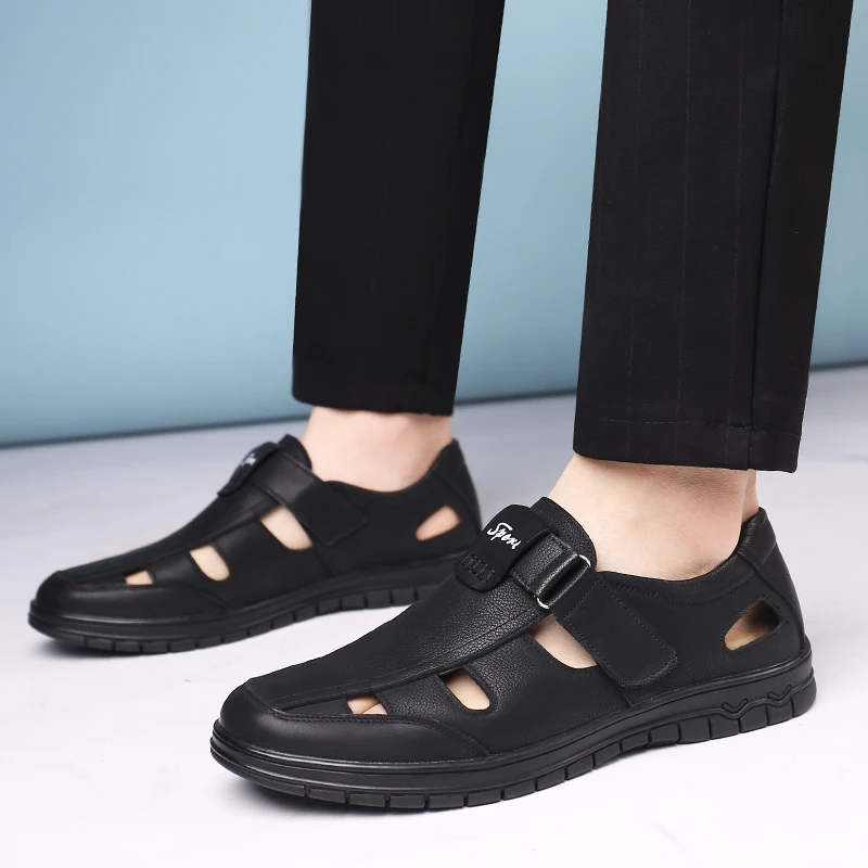 

2020 Men's Sandals Summer Brand Shoes Beach Men Sandals Causal Shoes Genuine Leather Fashion Outdoor Waterproof