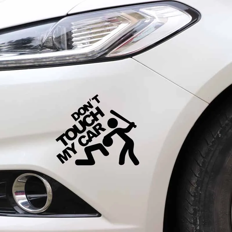 

Black/Silver DoNt Touch My Car with Picture Car Sticker Delicate Vinyl Decal Interesting 15.5CM13.1CM