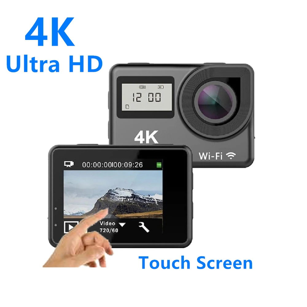 4K Экшн камера с сенсорным экраном Ultra HD 1080P 170D Wifi дистанционное управление Go