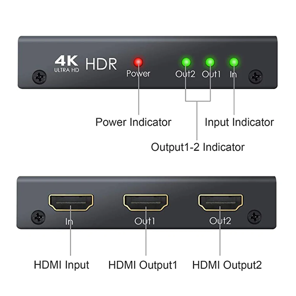Разветвитель HDMI 2 0 выхода 4K @ 60 Гц YUV 4:4:4 и HDR умный разветвитель 1x2