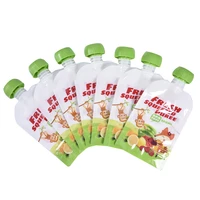 high quality baby reusable safe and secure food supplement bag homemade puree portable fruit and vegetable food pouch 8 pack