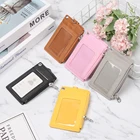 1 шт., портативный кожаный держатель для визиток, ID карт, кредитных карт, портмоне, кошелек, брелок для ключей, унисекс, для женщин и мужчин, держатели для кредитных ID карт