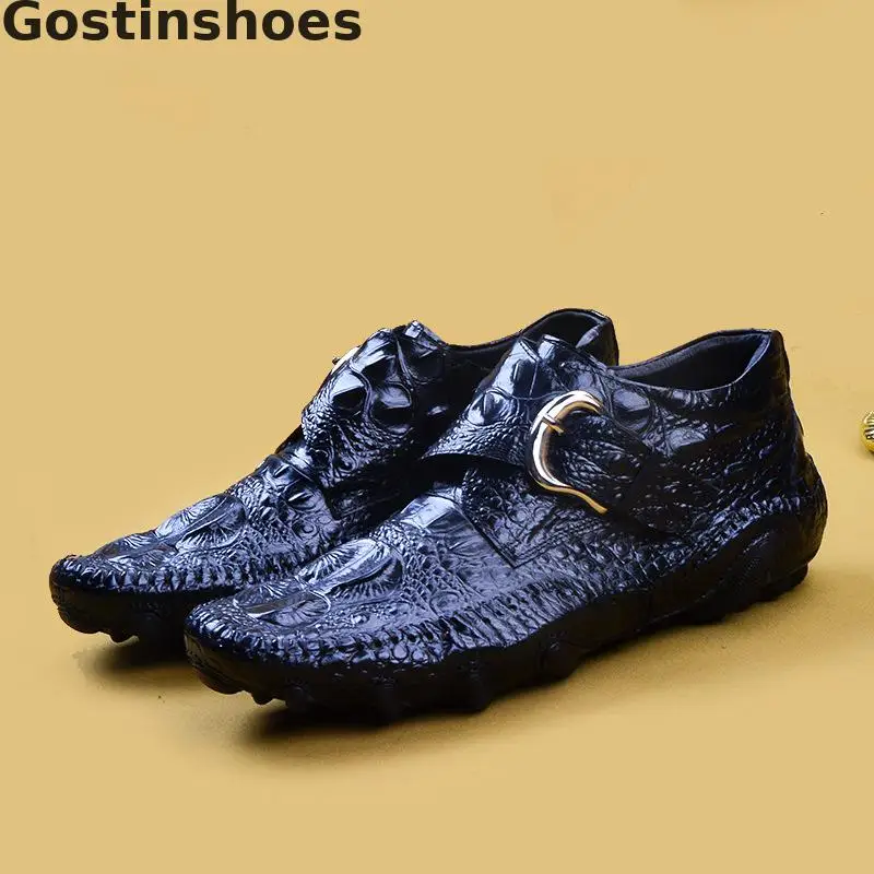 Повседневная кожаная обувь цвет черный коричневый Мужская из натуральной