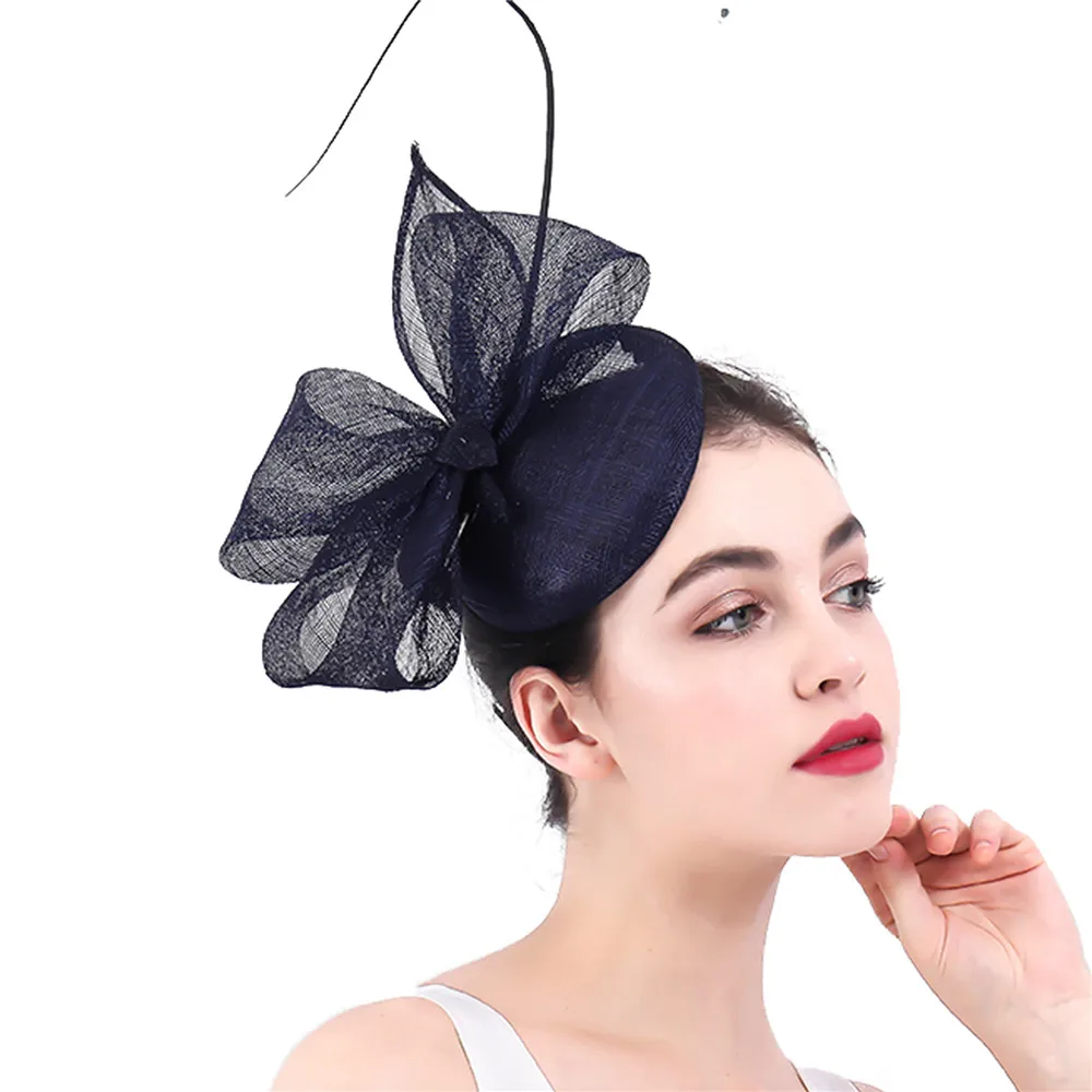 Винтажные темно синие вуалетки шляпы для торжевечерние случаев Кентукки Дерби