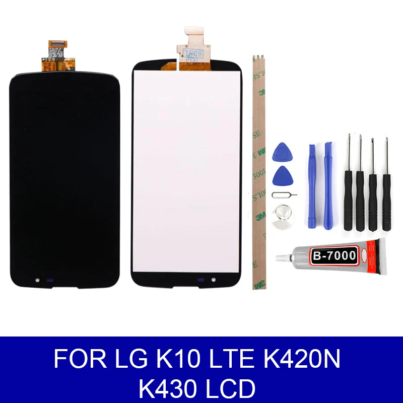 Для LG K10 LTE K420N K430 ЖК-дисплей с кодирующий преобразователь сенсорного экрана в сборе для K10TV K420TV