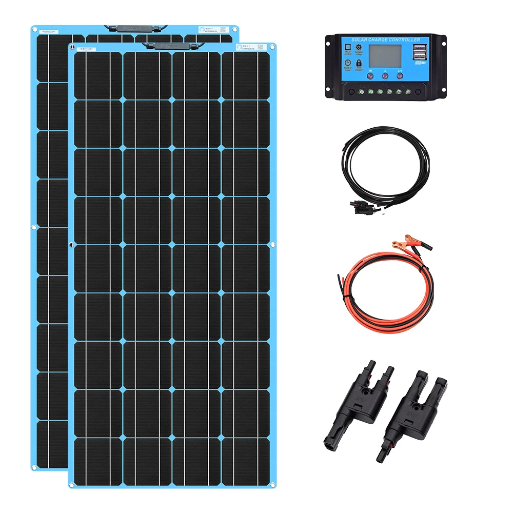 

Flexible Solar Panel 240W 18V Kit Efficient Monocrystalline Cell High Output Charge 12V / 24V Battery for Off-Grid Applience RV