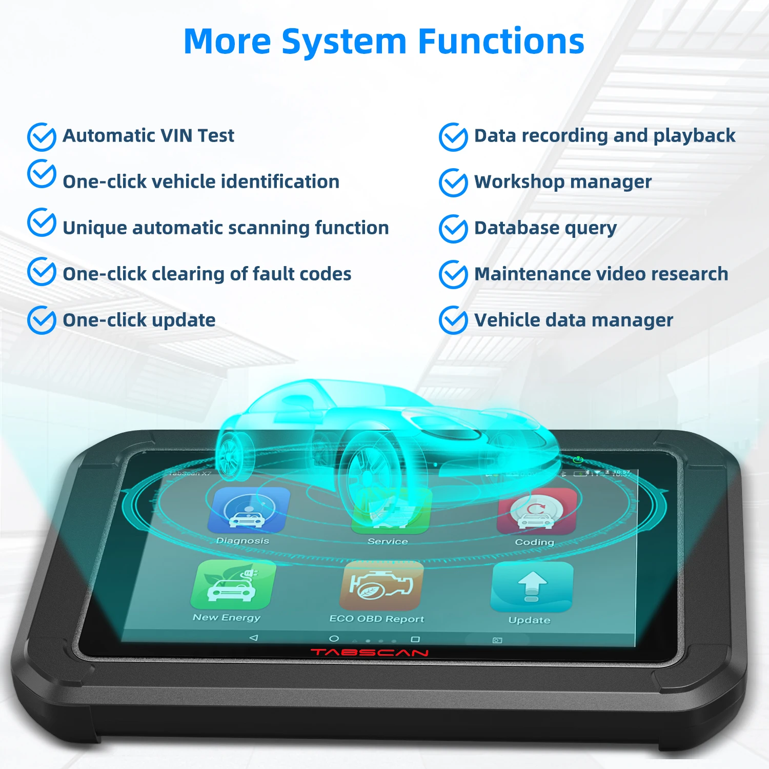 EUCLEIA Tabscan X7 OBD2 автомобильный диагностический инструмент полная система