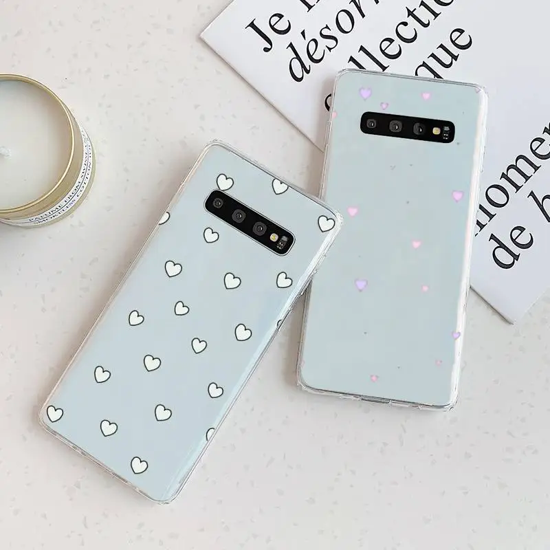 

Love flower simple pattern Phone Case Transparent For Samsung Galaxy A S Note 9 11 10 51 50 71 70 80 20 21 30s ultra plus