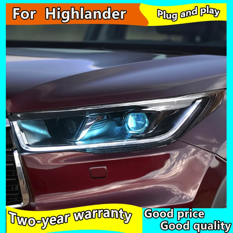 Автомобильный Стайлинг для Toyota 2015 2017 фара Highlander светодиодный фар Светодиодный