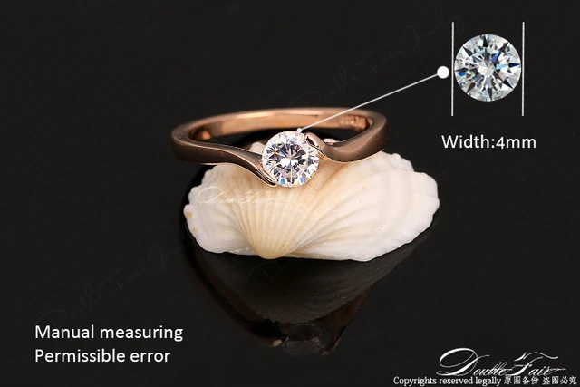 Austrian Cubic Zirconia Engagement/Wedding Finger Rings For Women Rose Gold Color Fashion Brand Jewelry For Women DWR239 4