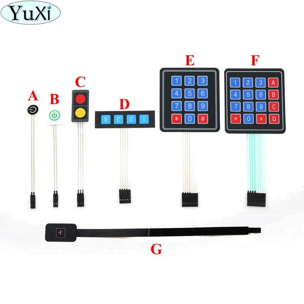 YuXi 1*2 1*4 3*4 4*4 кнопочный мембранный переключатель 4X5 Матрица Массив клавиатура 1X6 с