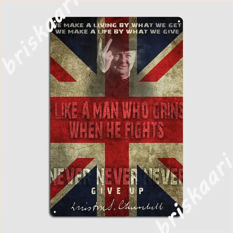 

Churchill Poster Metal Plaque Cinema Garage Decoration Cinema Living Room Custom Tin Sign Poster