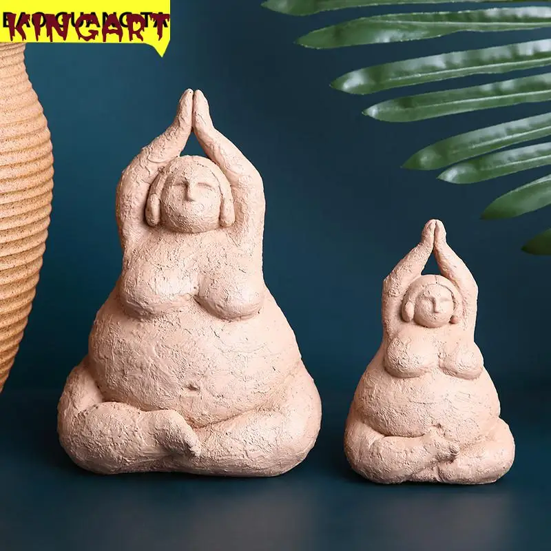 Абстрактная фигурка йоги искусство скульптура толстой леди креативный персонаж
