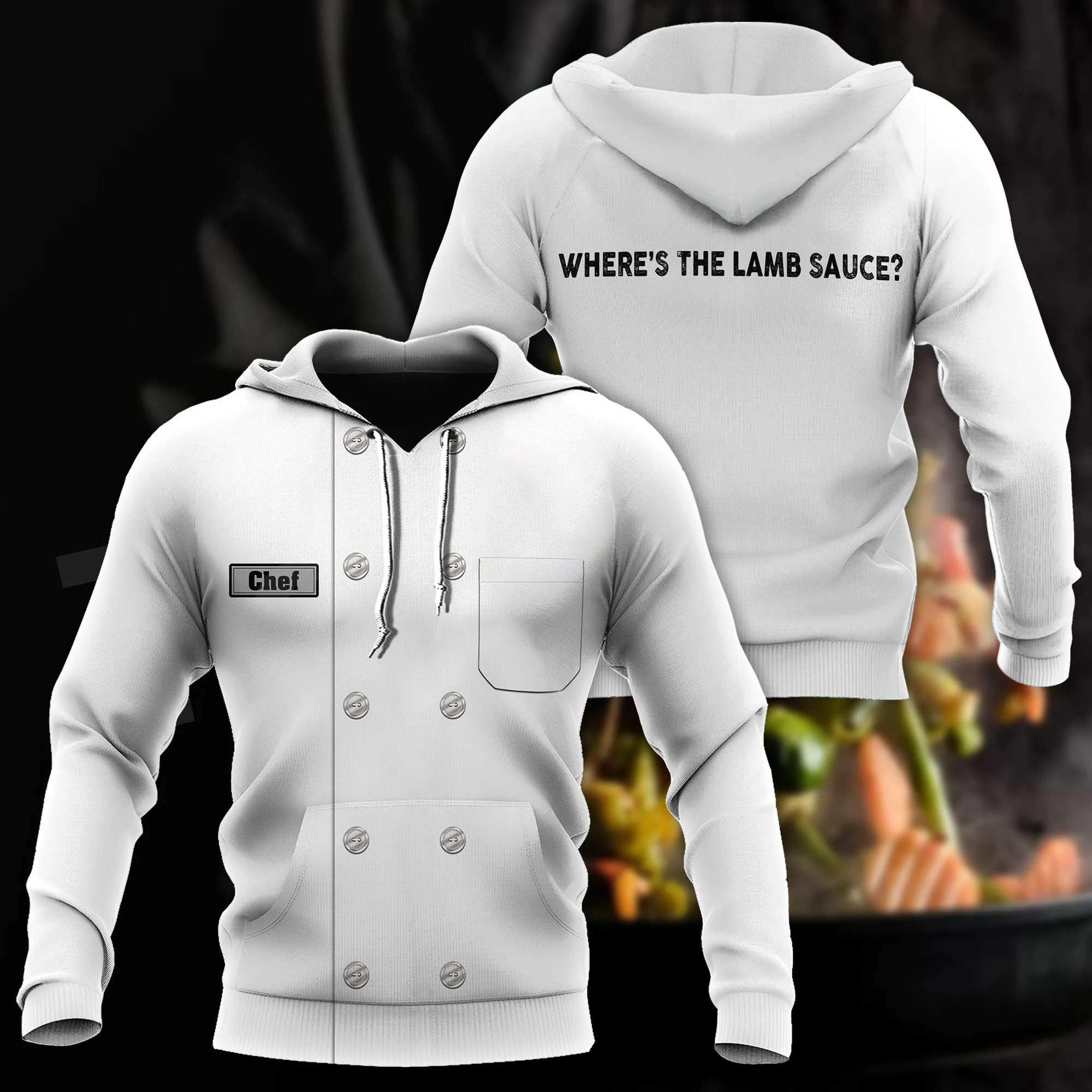 

Новинка, модный Забавный тренировочный костюм tessвам для косплея шеф-повара Harajuku, свитшоты с принтом, пуловеры, повседневные толстовки для м...