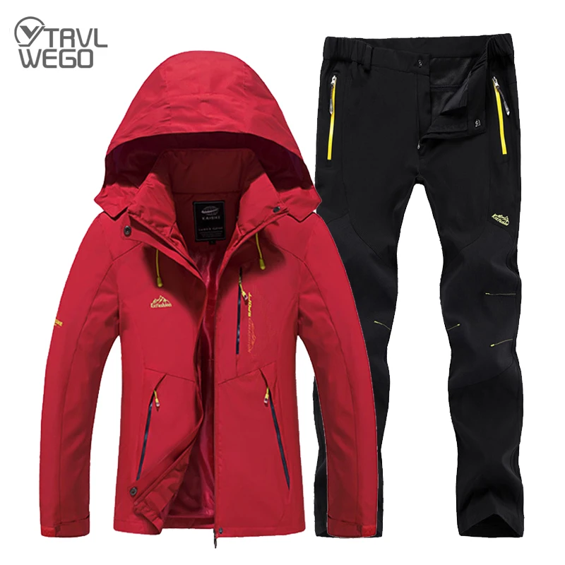 TRVLWEGO Outdoor Camping Clothing Women's Spring Autumn Thin Single Jacket Pants Waterproof Windproof Hiking Windbreaker Coat | Спорт и