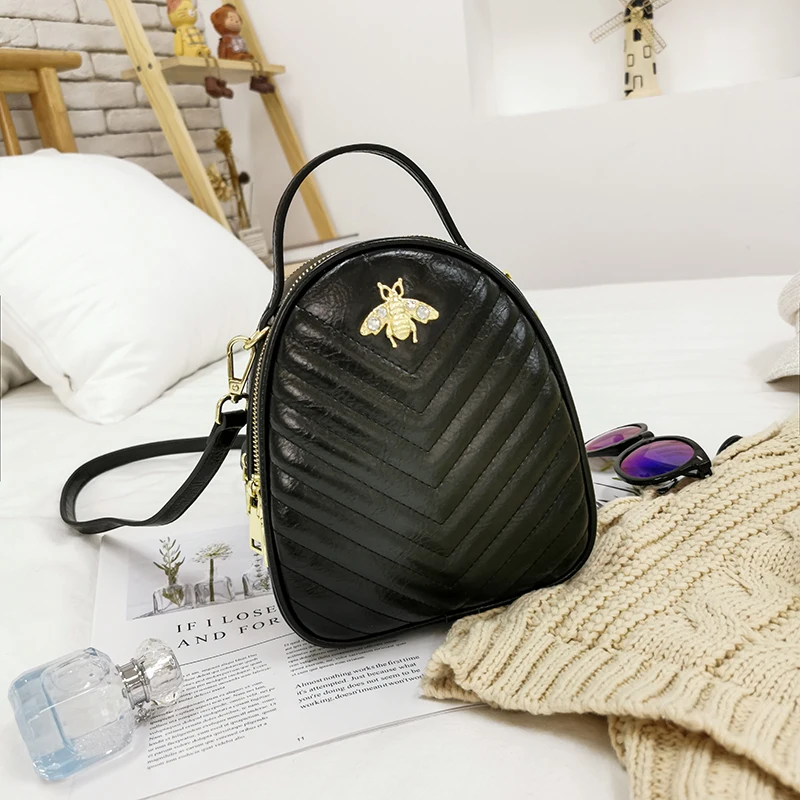Новинка 2019 маленький рюкзак для девочек женская сумка на одно плечо с пчелами