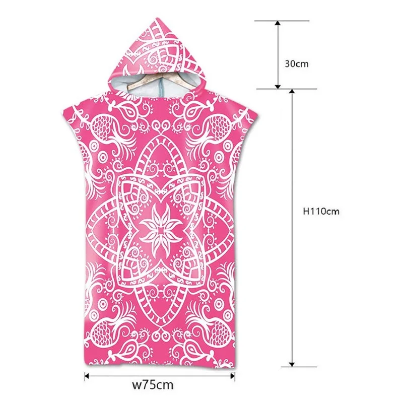 Богемное полотенце с капюшоном носимое банное для взрослых Мандала спортивные