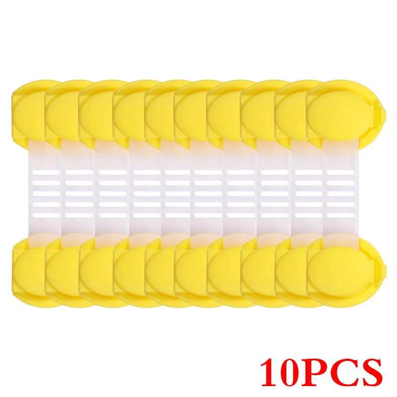 yellow 10cm 10 шт./лот, защита для безопасности ребенка, замок для детского шкафа, пластиковый замок, защита для детей, Блокировка от дверей, ящиков - Цвет: yellow 10cm