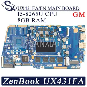 kefu ux431fafn laptop motherboard for asus zenbook 14 ux431fa ux431fn ux431f original mainboard 8gb ram i5 8265u gm free global shipping