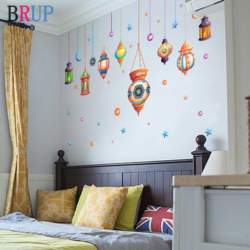 Яркая люстра спальня наклейки на стену лампочка домашний декор для