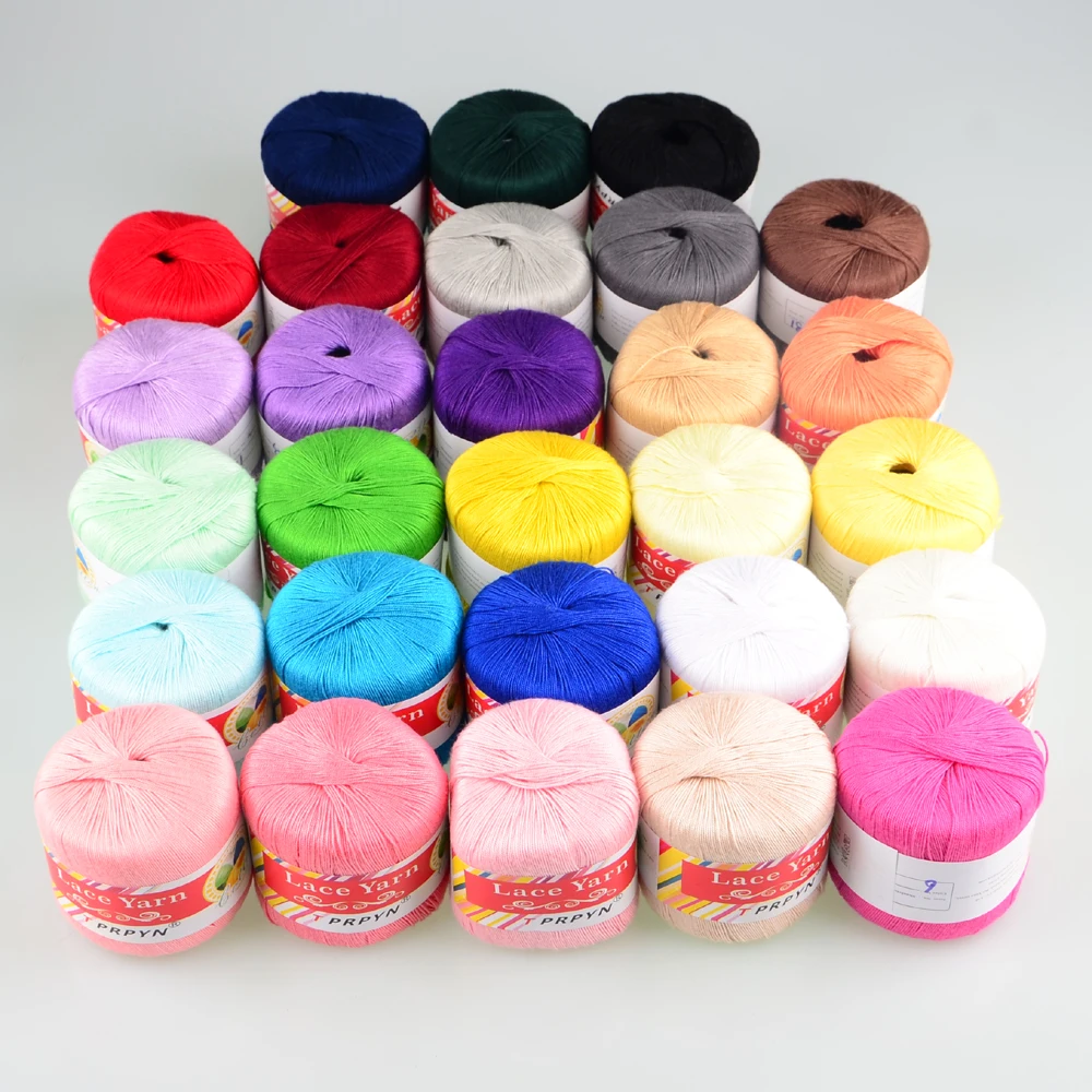 TPRPYN 1 шт. = 50 г 100% хлопчатобумажная кружевная пряжа для ручного вязания 5 # тонкая