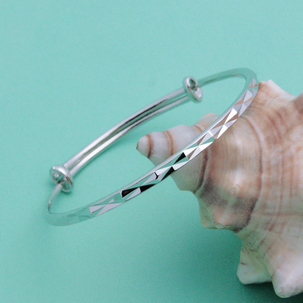 Модный браслет с гравировкой для девочек 100% Стерлинговое Серебро 925 пробы