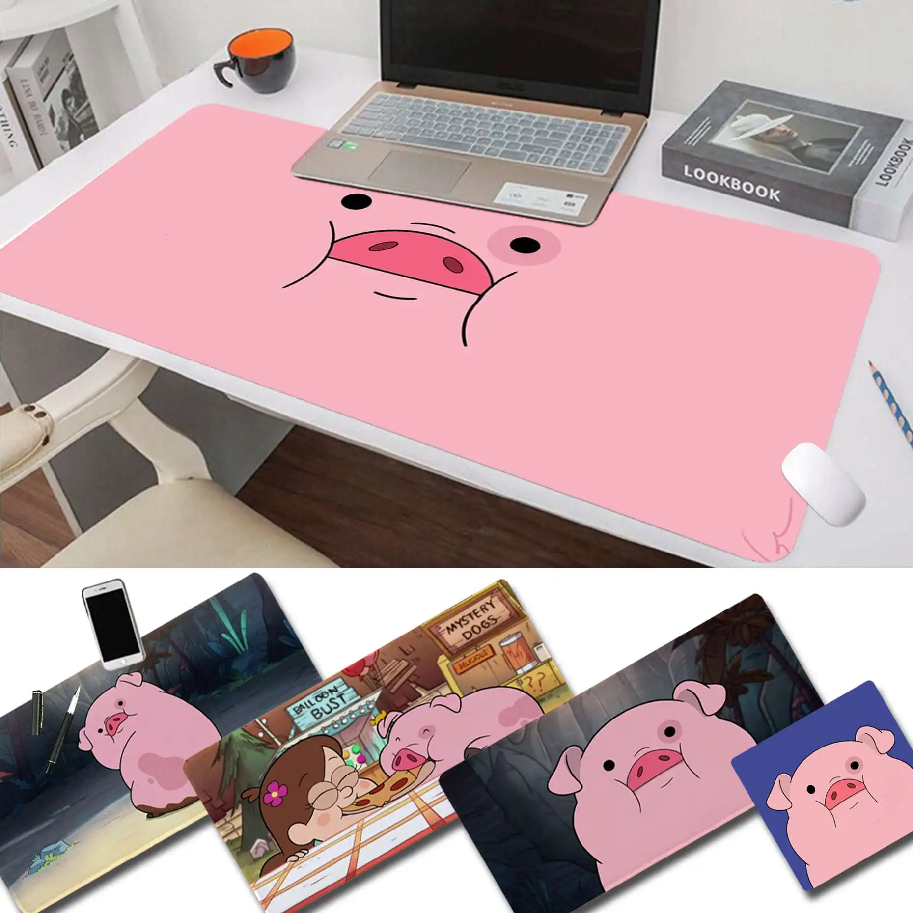 

Gravity Falls Waddles pink Pig In Stocked Laptop Gaming Mice Mousepad Size for Keyboards Mat Mousepad for boyfriend Gift