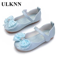 girl blue flat shoes children new bowknot pink with single flats baby shoes white beads shoes children shoe size 26 36